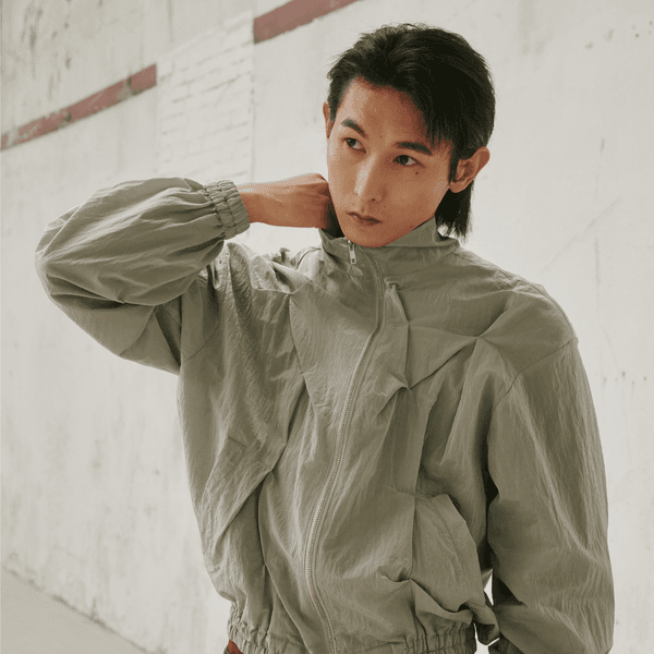 Nip wrinkle windbreaker_gray