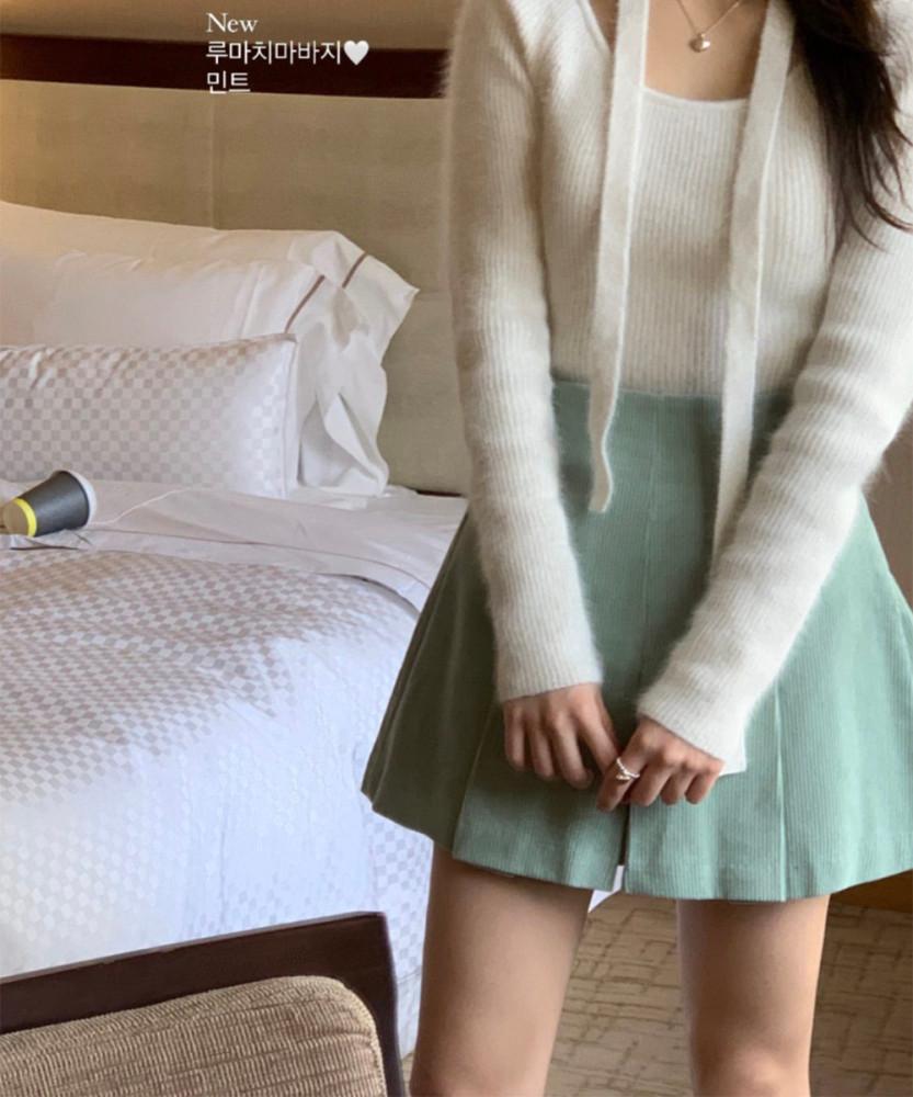 [당일 브라운M]미엘 루마 치마 바지 (3col) miel 미엘르