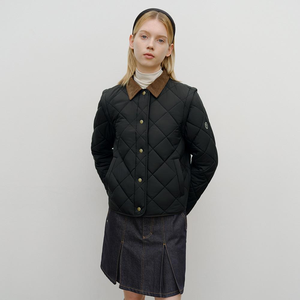 W DETACHABLE QUILTING JACKET black