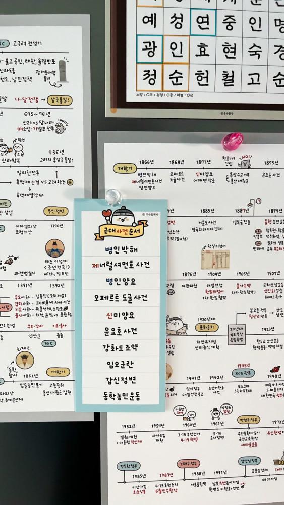 한국사 연표 정리 손글씨 연표 초등 수능 공무원 한국사
