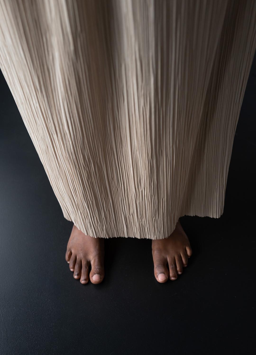 Accord Crease Maxi Skirt / Yellow