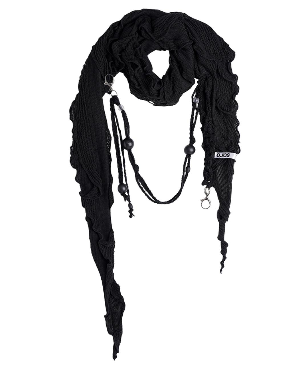 [PREVIEW] Beads Strap Frill Scarf / Black