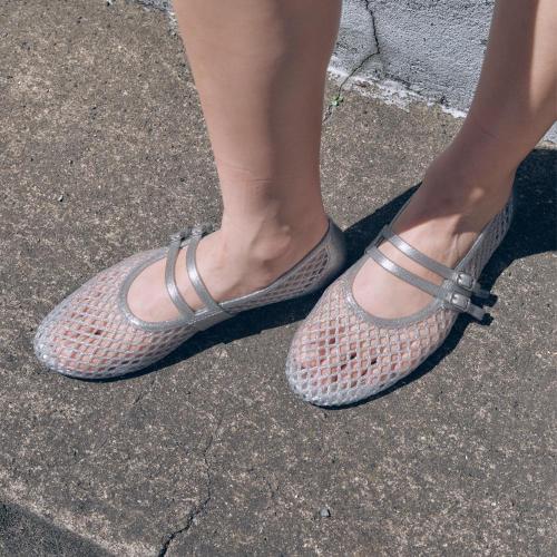 카멜레 네트젤리 플랫 Silver 1cm