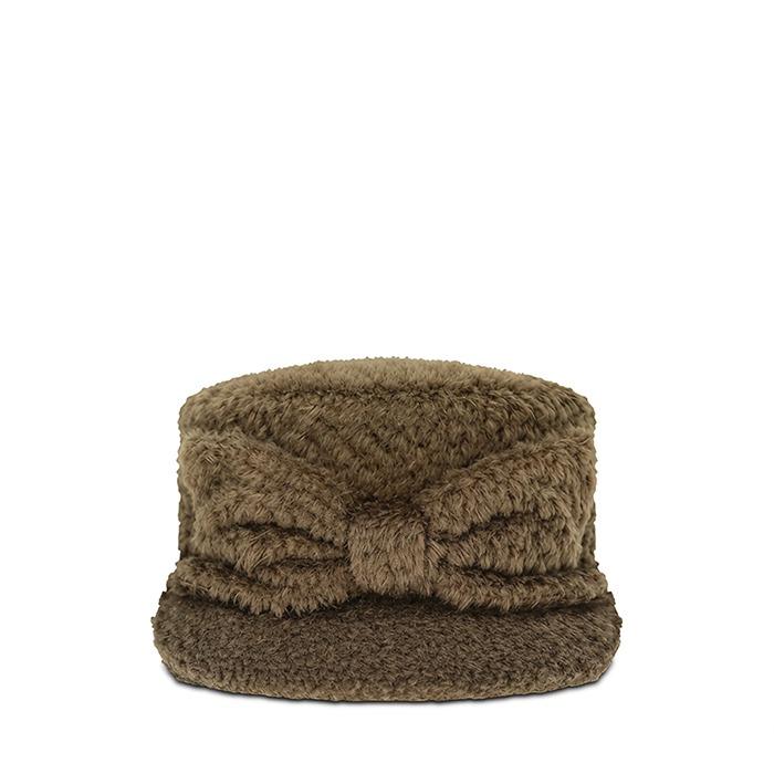 Ribbon Alpaca Texture Cap Brown