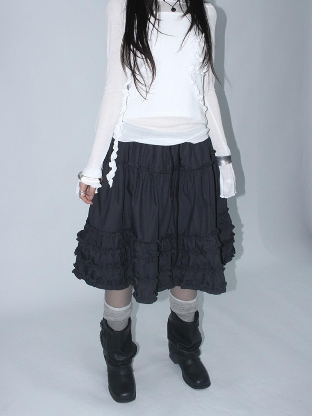 ang:project Ruffle Pleats Cake Skirt