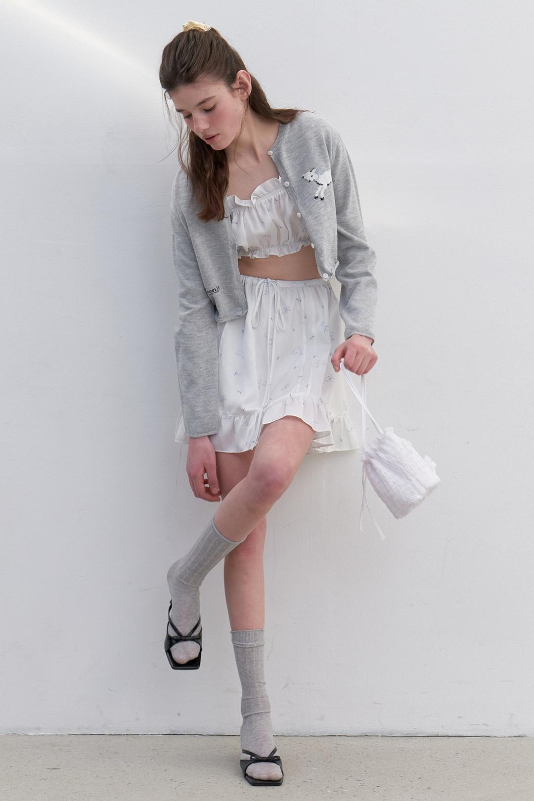 Glossy Lambie Skirt (White)
