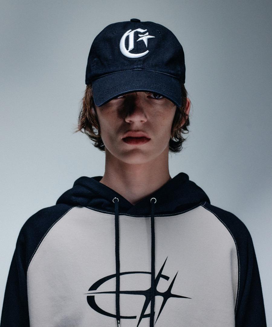 Chuck Blackletter Washed Cotton Ball Cap, Black