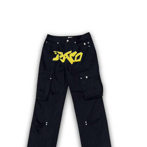 METAL CARGO PANTS - BLACK