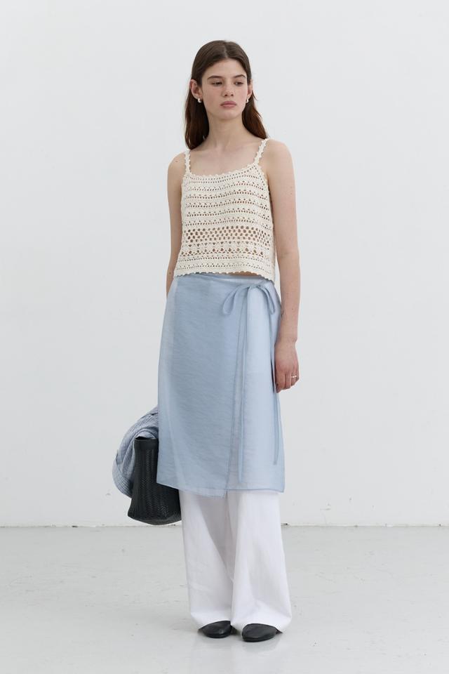 ORGANZA LAYERING LONG SKIRT SKY BLUE
