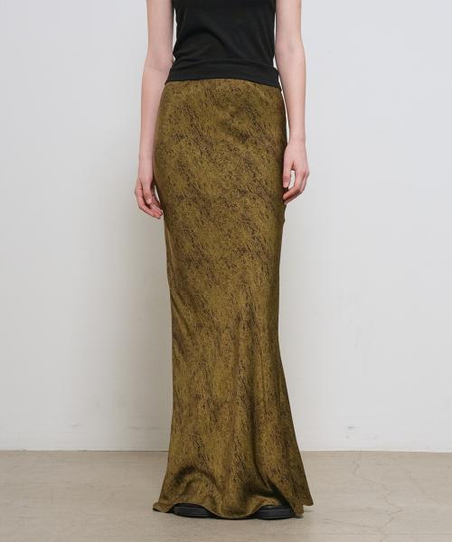 프린티드 바이어스 롱 스커트 [OLIVE] / GF2LSK507