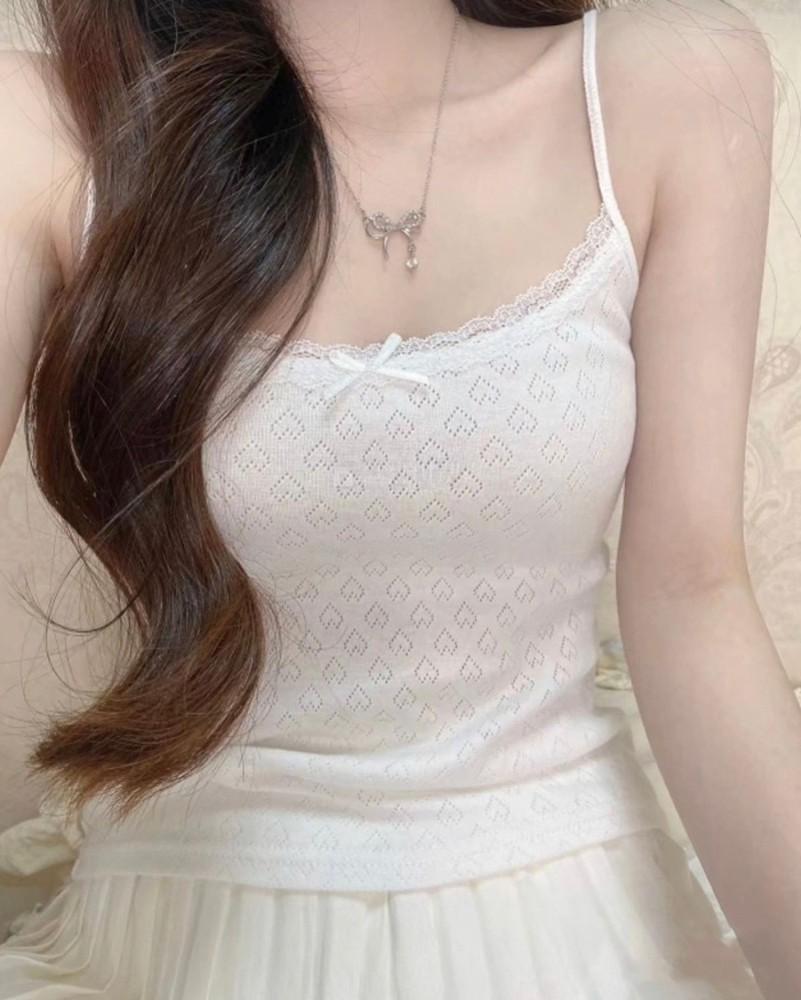 Heart lace sleeveless