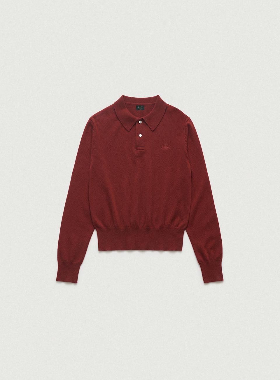 Cashmere Wimblyn Knit Polo Shirt_Brick [9월 말 순차 배송]