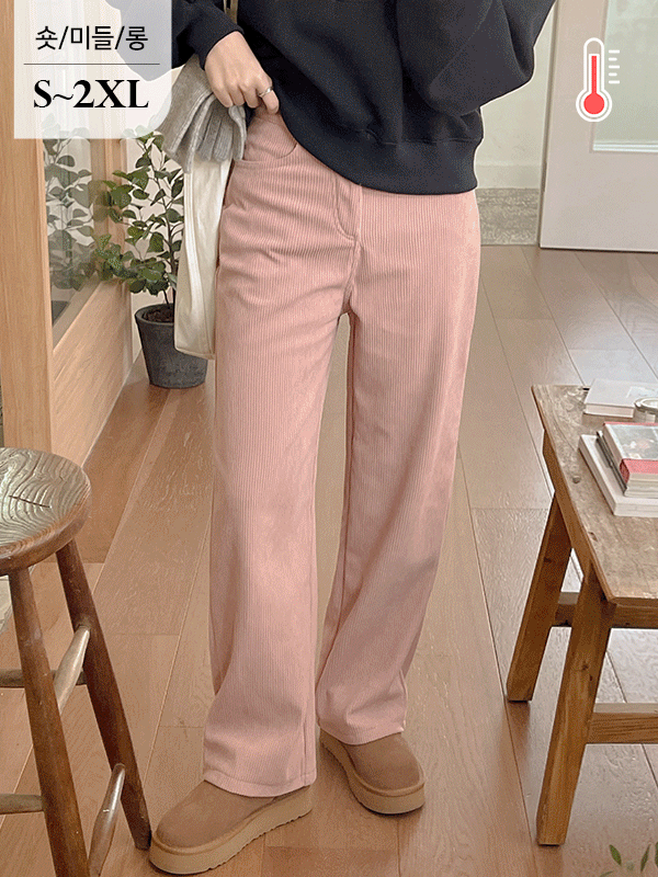 [겨울BEST⛄][1만1천장돌파][~2XL까지] 벨로 밍크기모 코듀로이 팬츠 (숏,미들,롱 3가지 기장)