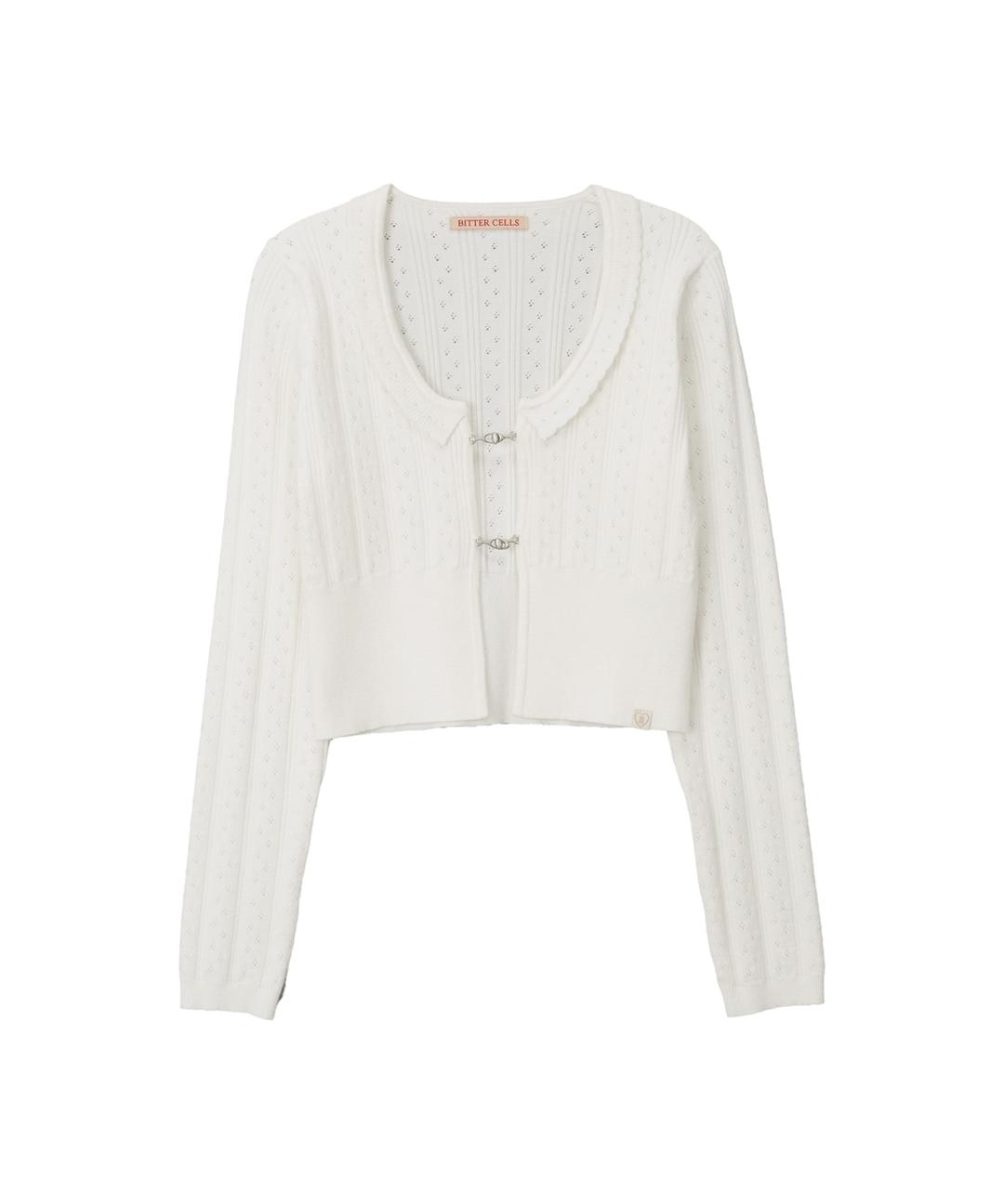 Daisy Pointell Cardigan-Ivory