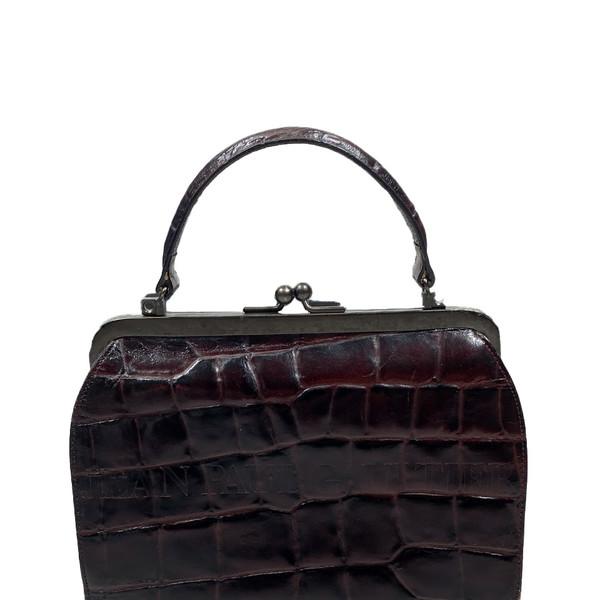 CROC-EMBOSSED HANDLE BAG
