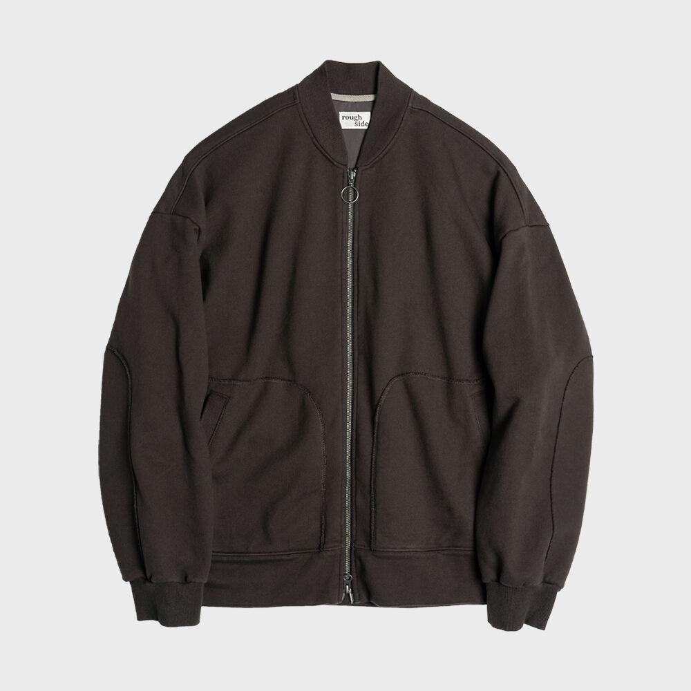 Zip-Up Jersey Jacket Brown