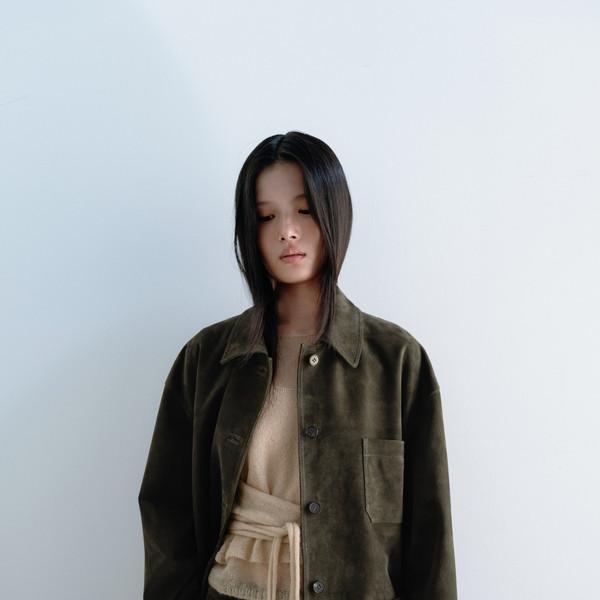 Dusty suede work jacket (khaki beige / navy / brown)