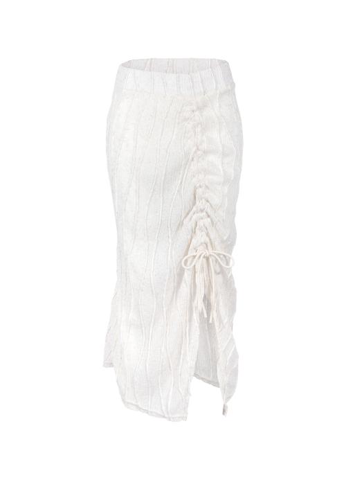 레이어드 스트랩 롱 스커트_아이보리