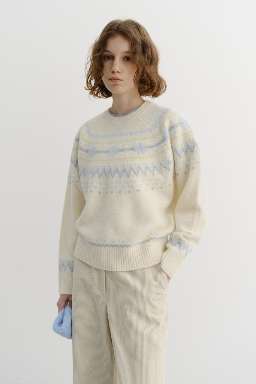 [LIMITED OFFER] UNISEX FAIRISLE SWEATER CREAM