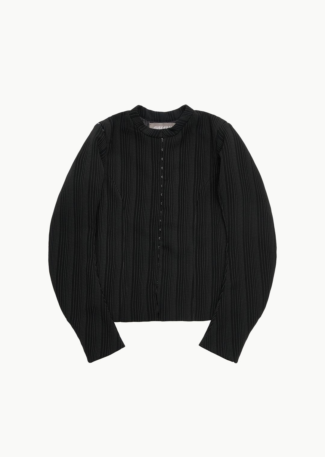 pinstripe doublet, black