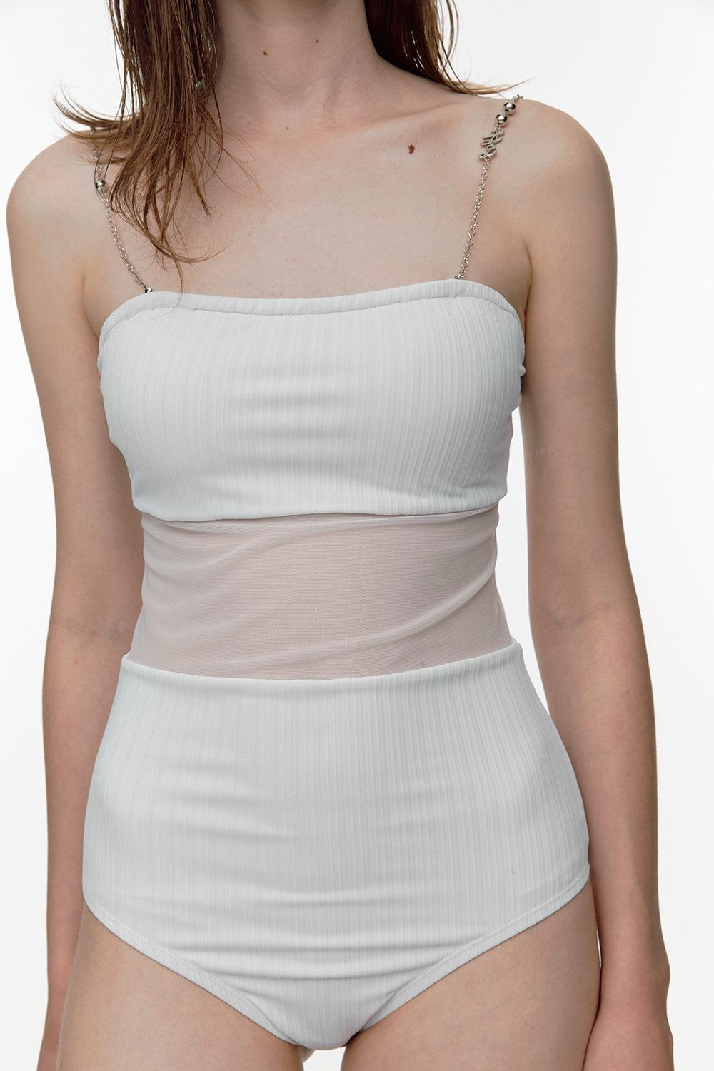 CHAIN MIX SWIMSUIT [WHITE]