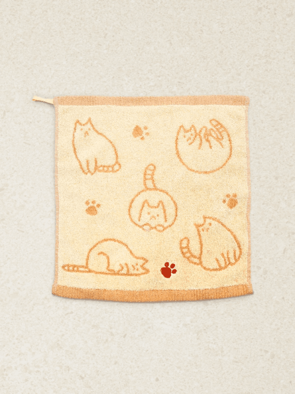 고양이 자카드 자수 주방 타월 35X35cm