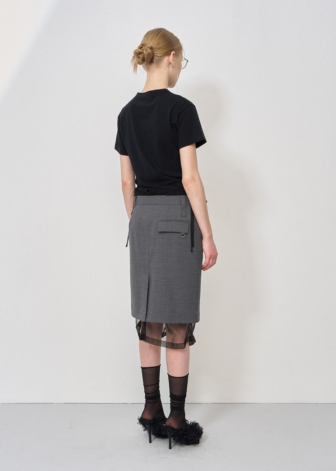 SUMMER WOOL MIDI SKIRT