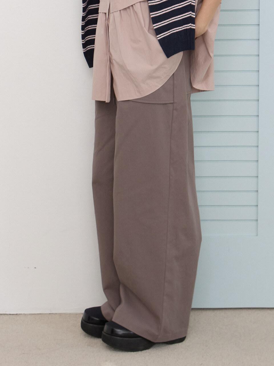 W POCKET STRING PANTS [BROWN]