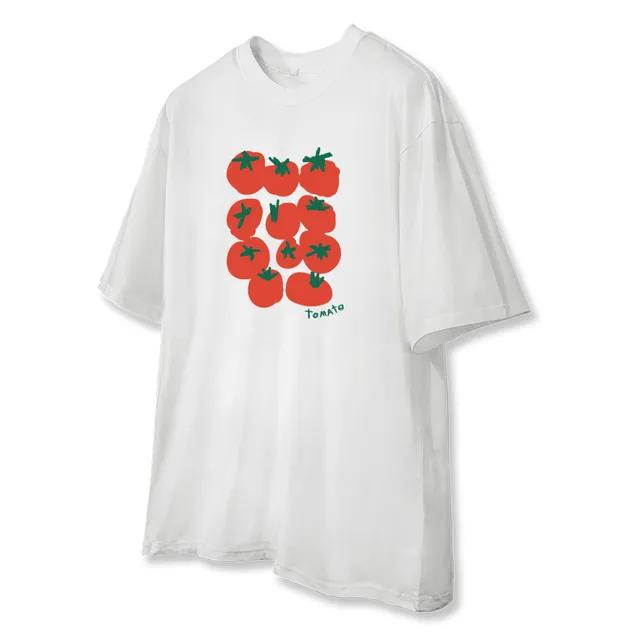 [👕쿠폰 적용가 16,920원] [주문폭주💣] [당일배송🍅][낫유즈얼] 루즈핏 오버핏 귀여운 커플룩 남녀공용 빅사이즈 토마토팩 반팔티 5color
