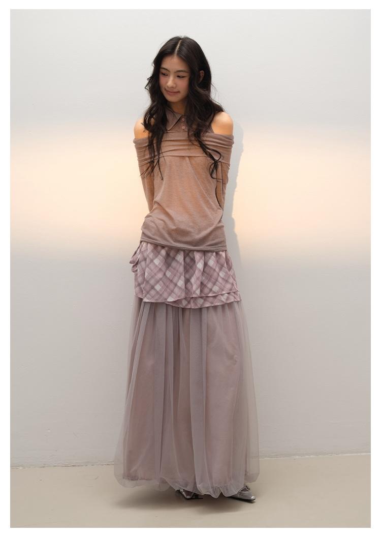 Lvetong French purple A-line skirt