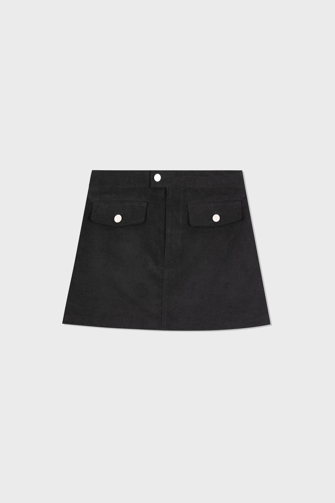 CORDUROY CLASSIC MINI SKIRT (BLACK)