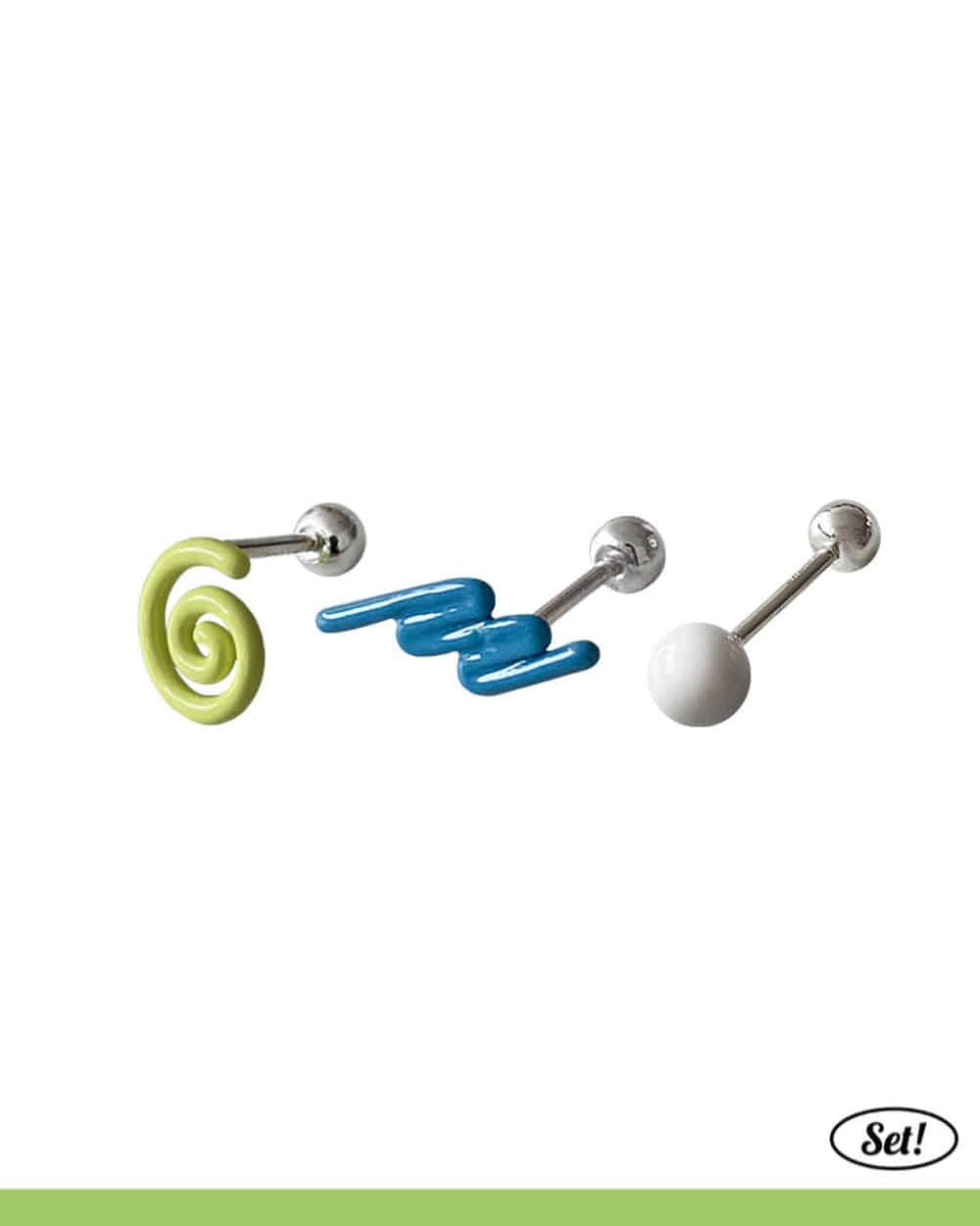 [C type] Fruit doodle piercing (3 set)