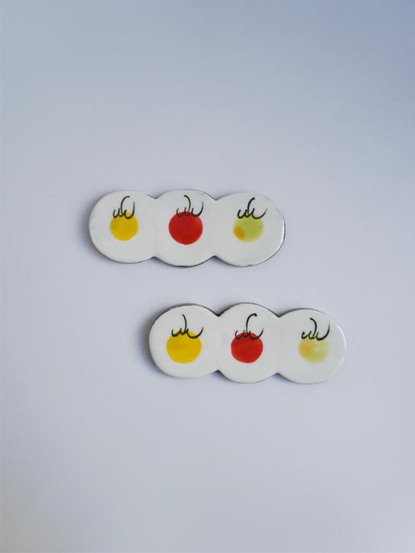 분청 토마토 수저받침