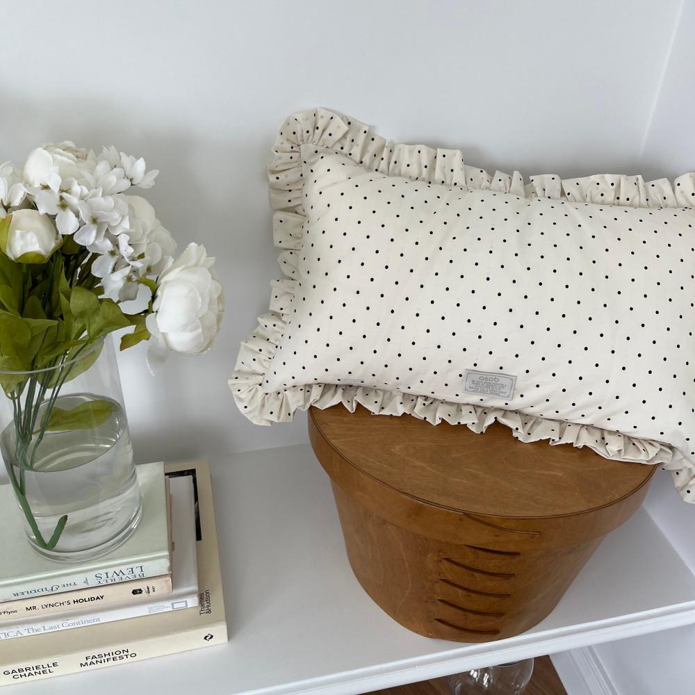 블랙도트 프릴 베개쿠션커버