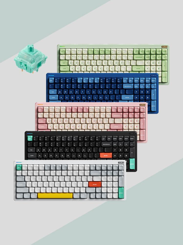 NUPHY Halo96 V2 기계식 키보드 민트축 블루투스 유선 무선 한영 각인