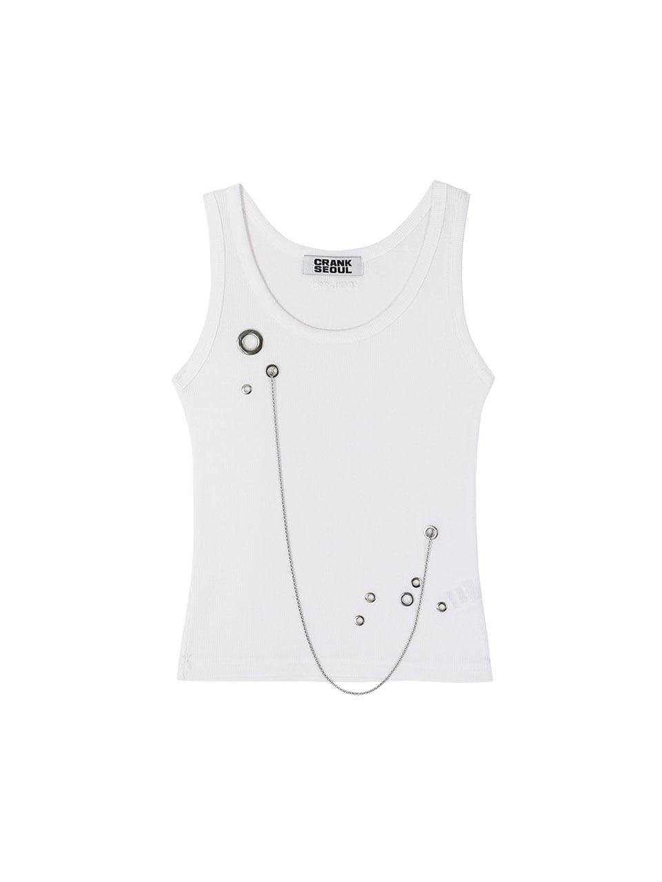 EYELET CHAIN SLEEVELESS_WHITE