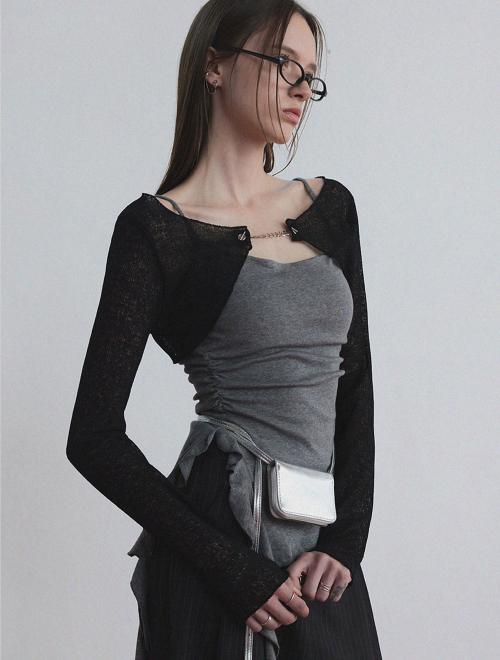 GROWHIDE 클리브 체인 볼레로 가디건