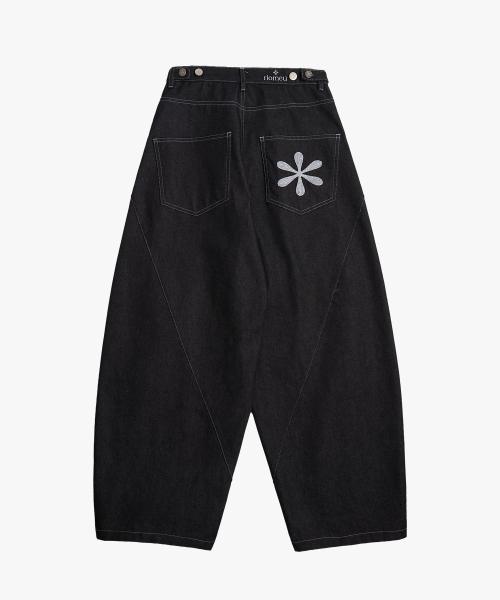 커브드 벌룬 데님 팬츠_Black : RADIANT170