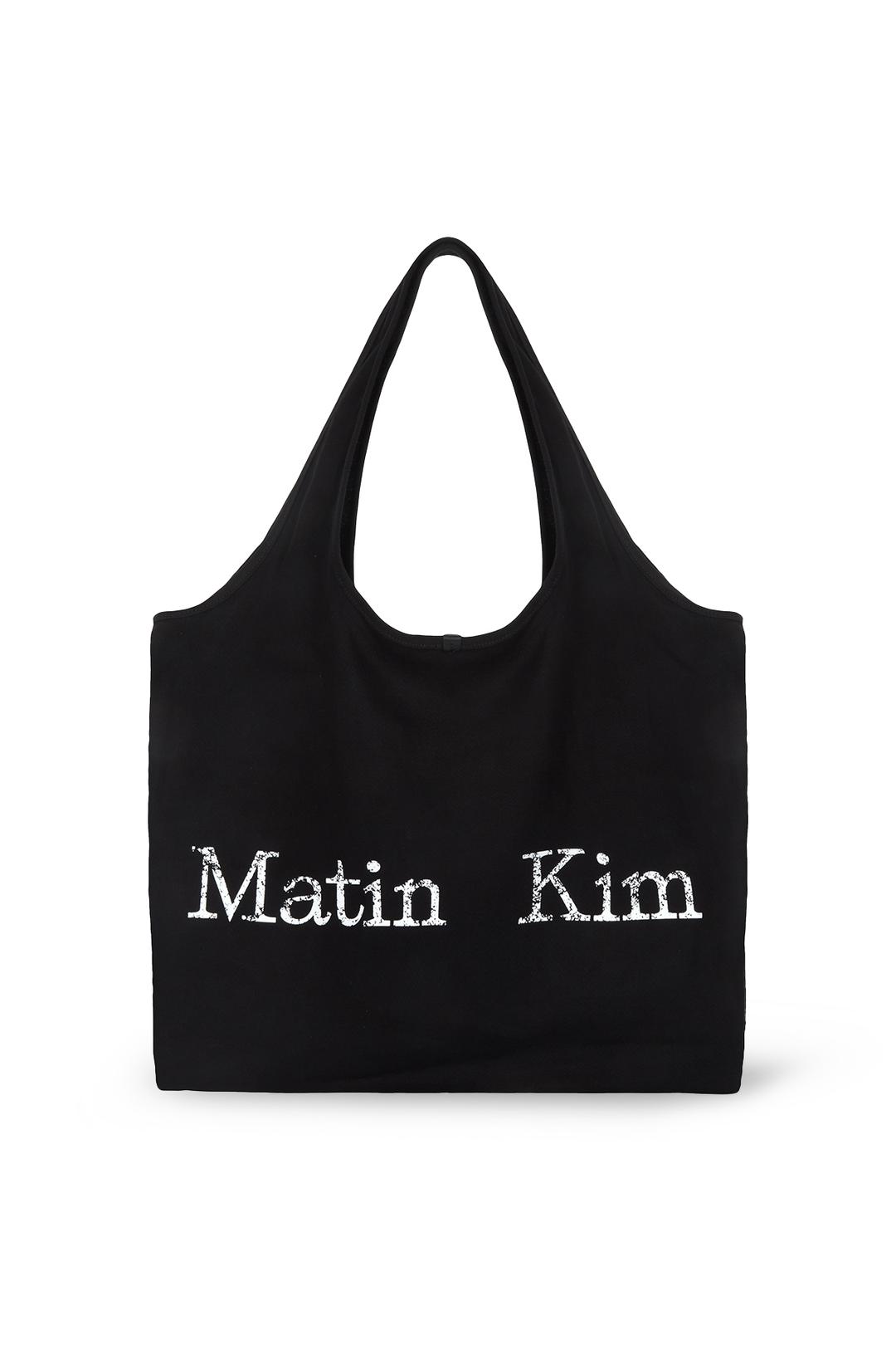 MATIN CRACKED LOGO ECOBAG IN BLACK