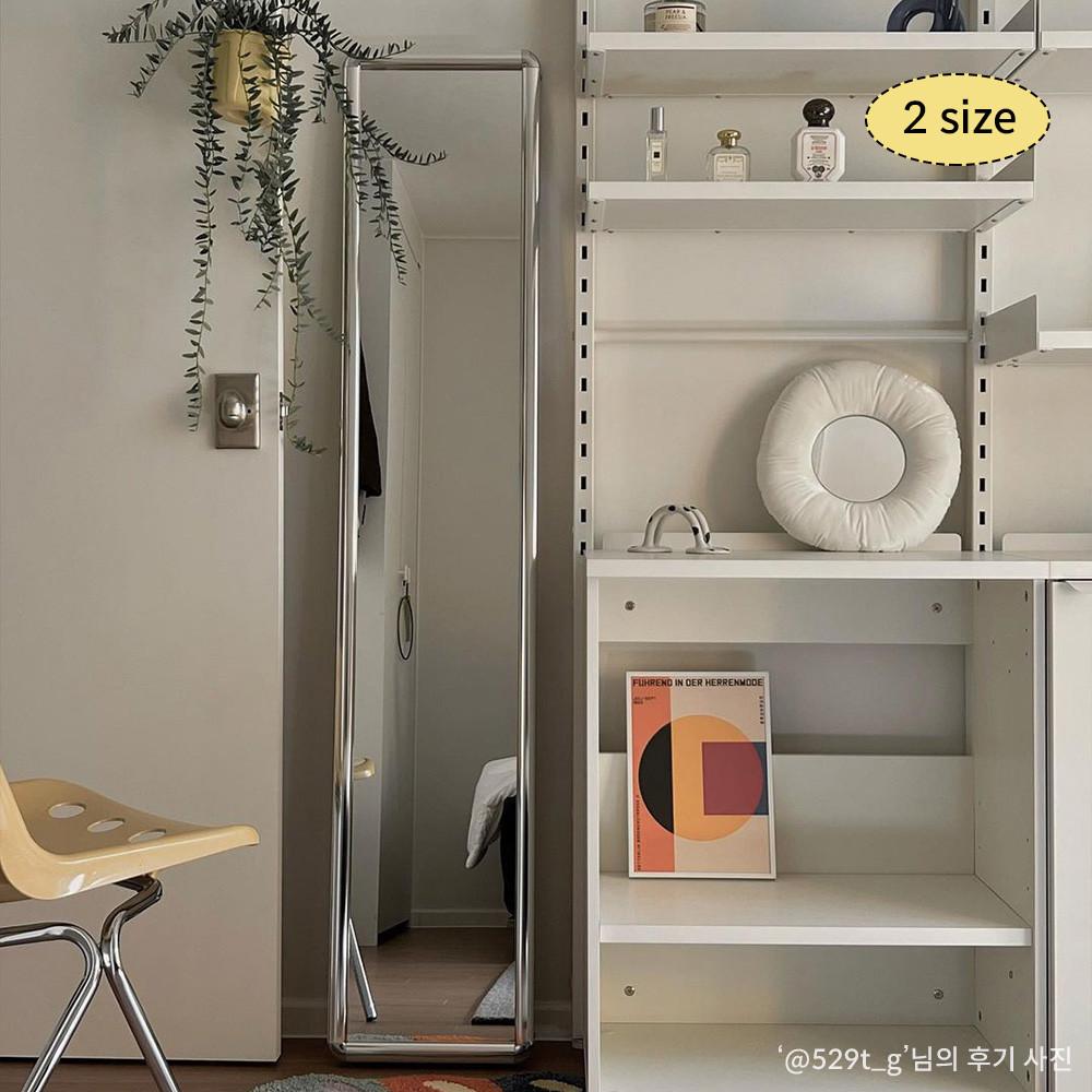 [NEW/한정쿠폰] 리샘 벌룬 미드센추리 스틸 전신 거울 S/L (희망일배송)