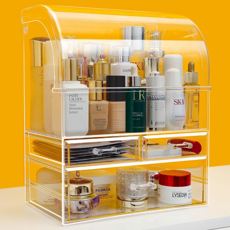 [당일출고]풀커버링 뚜껑있는 특대형 더클래식 화장품 정리함 정리대 아크릴 함 화장대 수납함 대용량