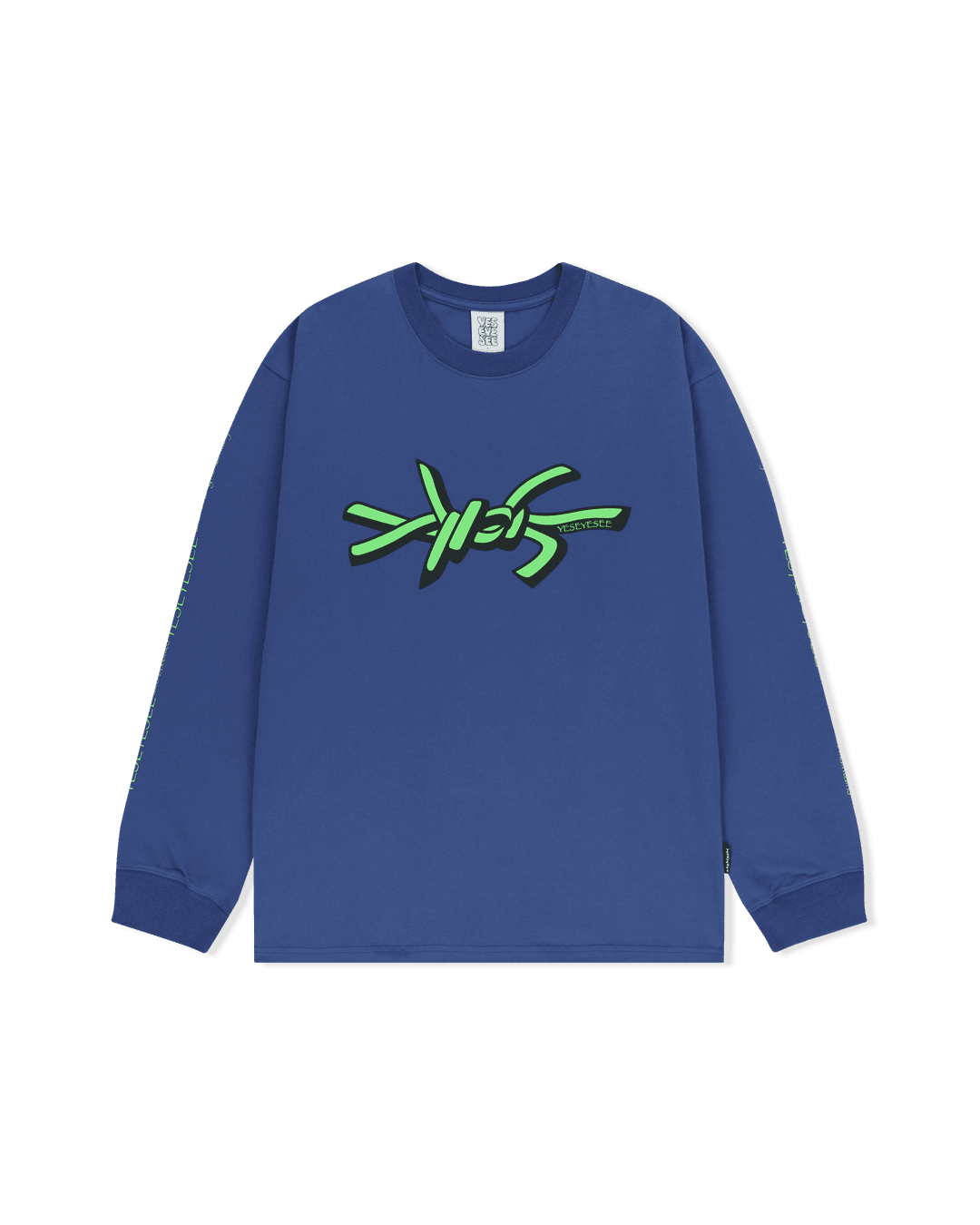 Y.E.S Wire Logo L/S Cobalt Blue