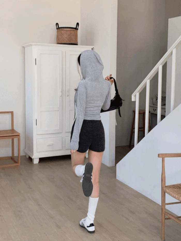 (가을신상/허리잘록🤍) 베티 스판 크롭 후드집업 (3color)