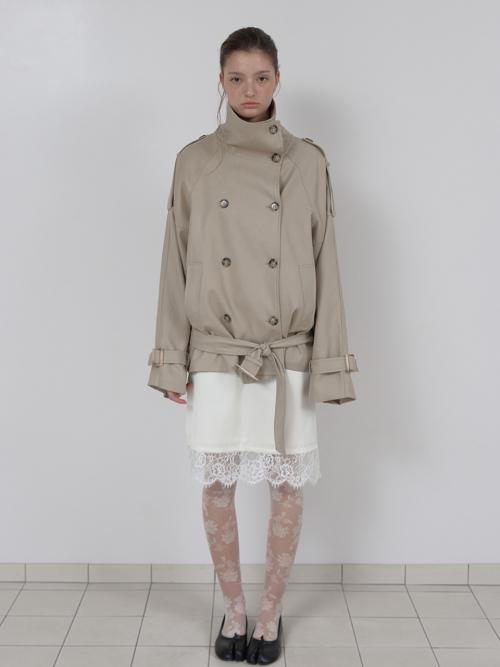 LACE SATIN SKIRT (IVORY)