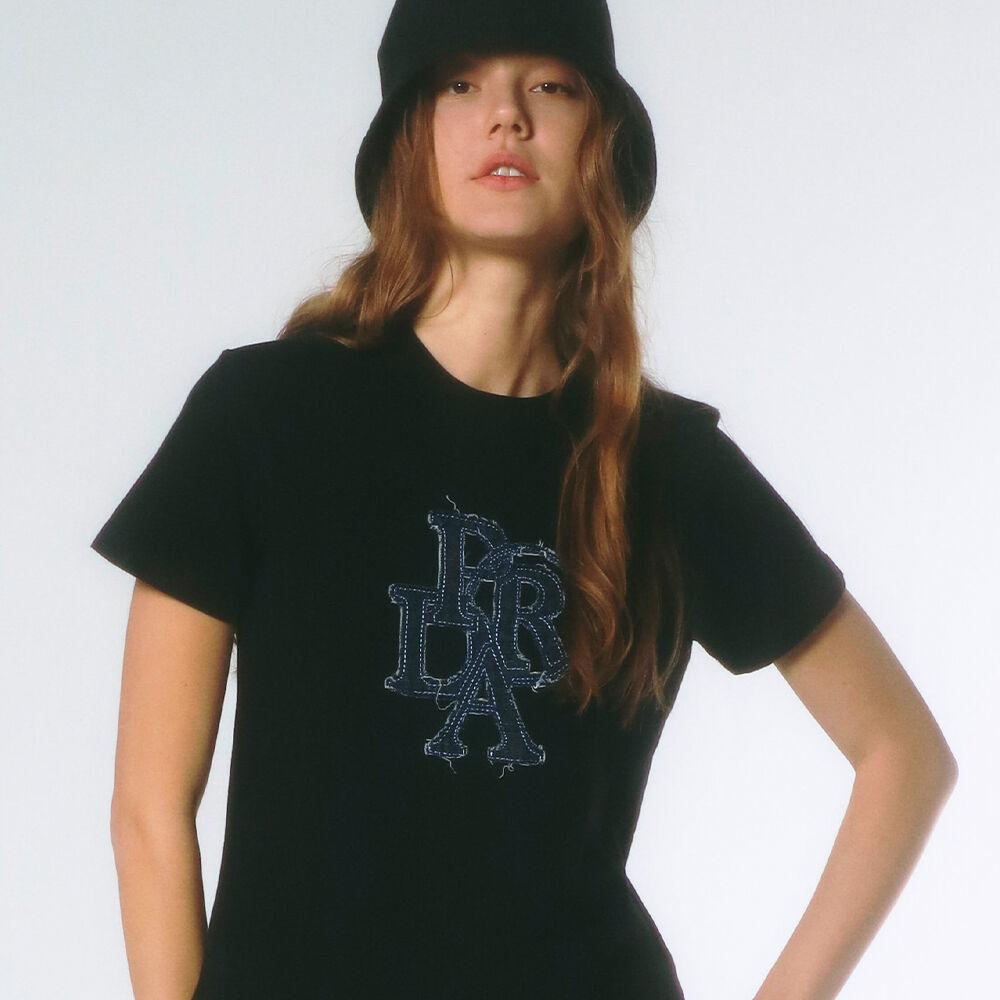 PRDA DENIM PATCH CREWNECK TEE BLACK