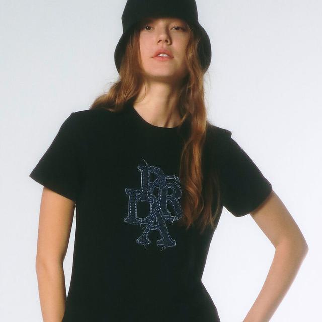 PRDA DENIM PATCH CREWNECK TEE BLACK