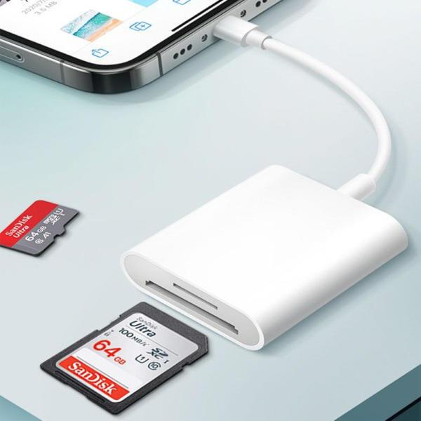 아이폰 c타입 출시 8핀 호환 sd카드리더기 OTG 2in1, 3in1 멀티슬롯 아이패드 블랙박스 영상확인