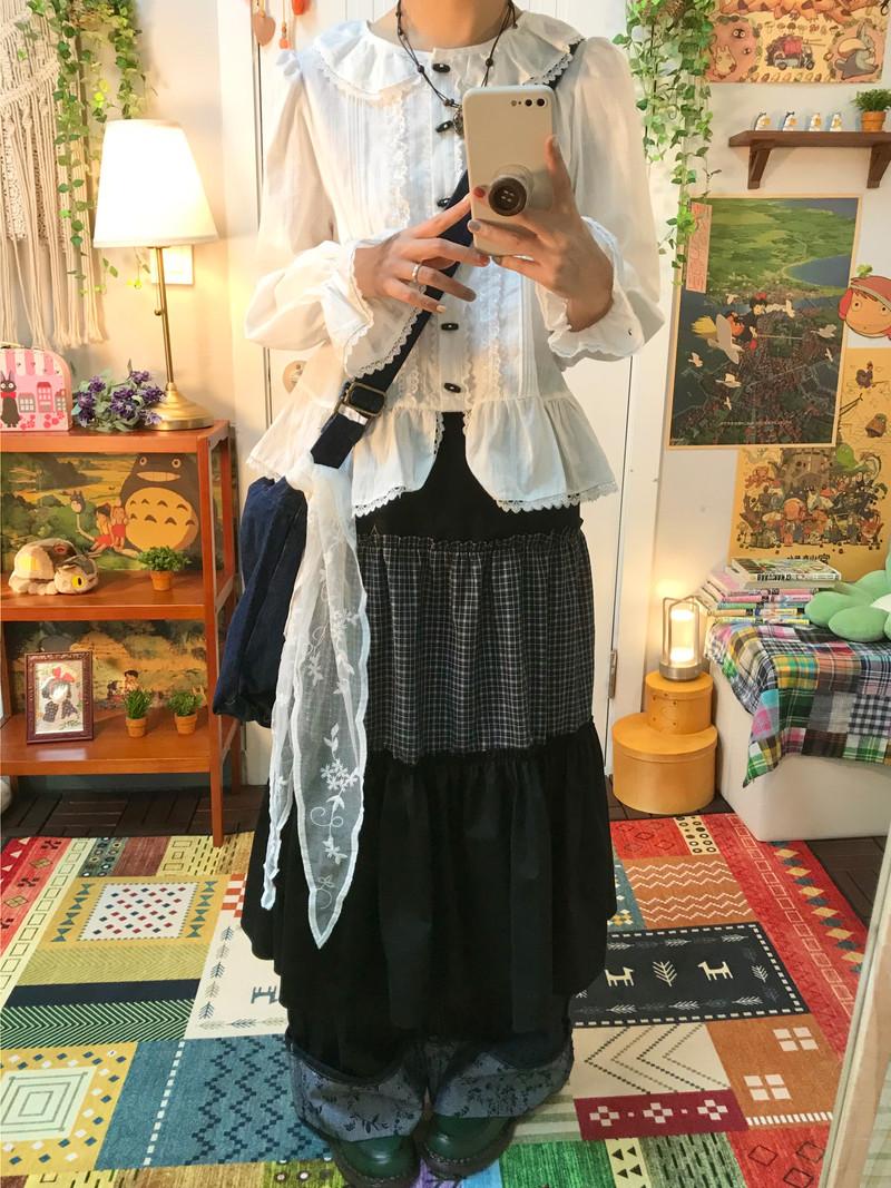 Matte check cancan sk (black)