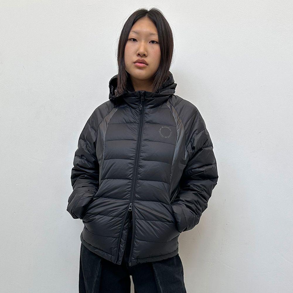 LIGHTWEIGHT DUCK DOWN HOODY JUMPER FOR WOMEN IN BLACK
