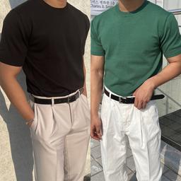 크레이지 로알 머슬핏 라운드 반팔니트(6color)